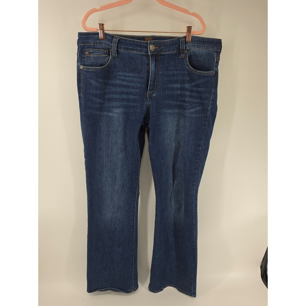 Kut from the Kloth Nicole Bootcut Jeans Dark Wash Blue Denim Size 16 Womens